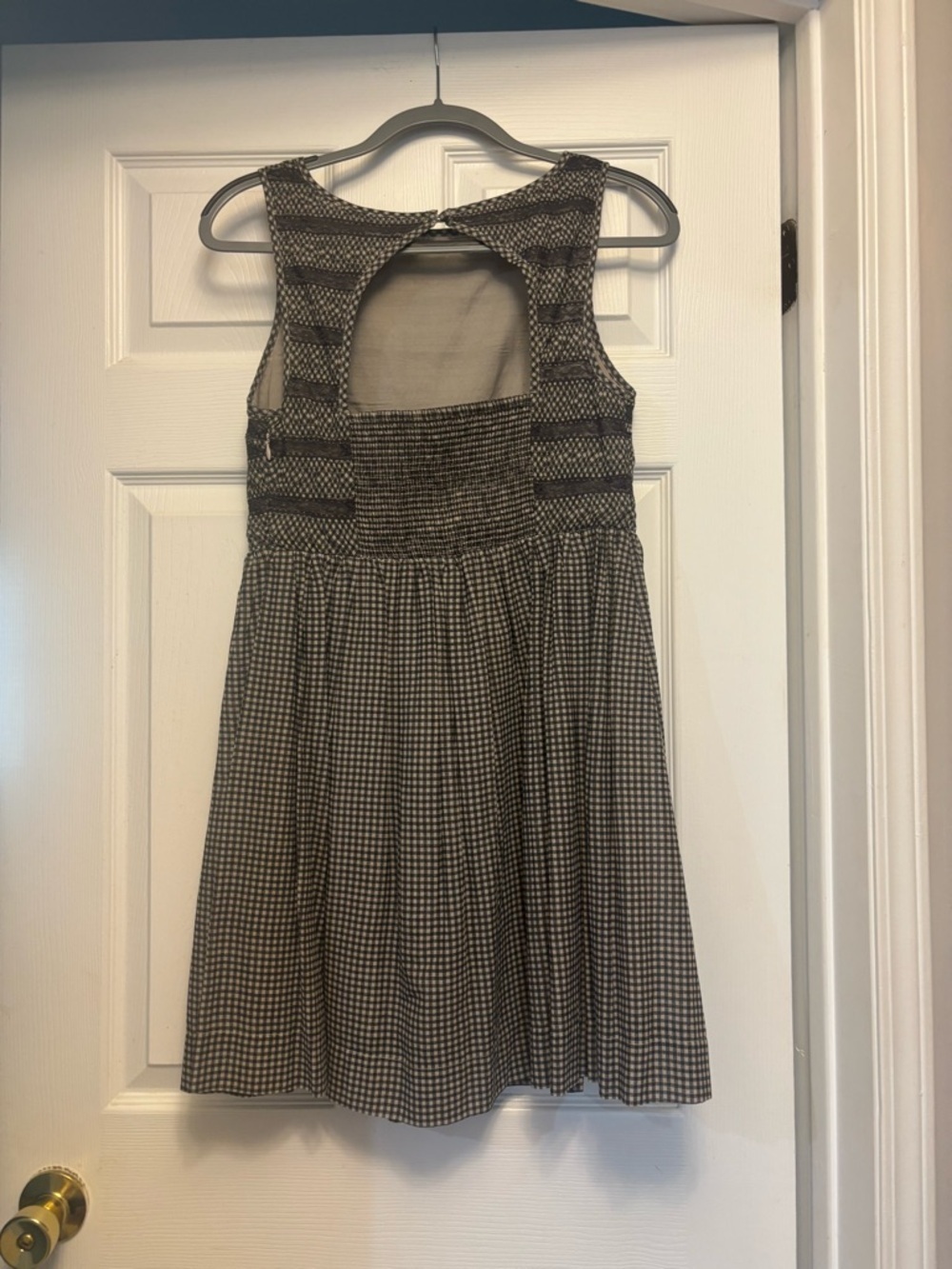 Free People Striped Top Gingham A-Line Dress Size 2 - Picture 2 of 3